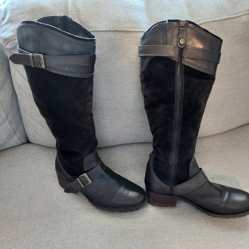 Fabianelli Made in Italian Leather  Riding Boots With Fleece Lining Sz 39/8.5